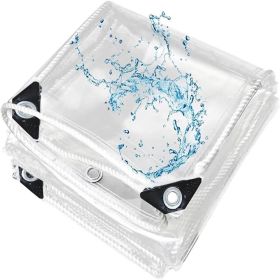 8.03ft*9.84ft Transparent tarpaulin with rope edging