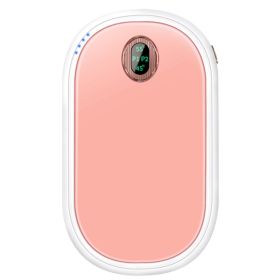 Black-Pink Color Options -- 1Pc Rechargeable Hand Warmer Electric Hand Heater Portable Reusable Pocket Warmer Power Bank With Digital Display 2 L (Option: Pink)