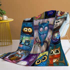 Owl Flannel Fleece Throw Blanket Soft Lightweight Plush Animal Blanket Throws for Couch Bed Sofa Travel All Season (size: 130x150)